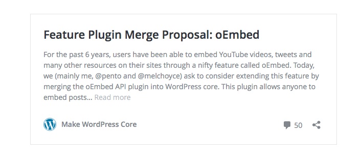 wordpress plugin oEmbed