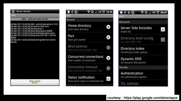 KWS Android Web Server Android App